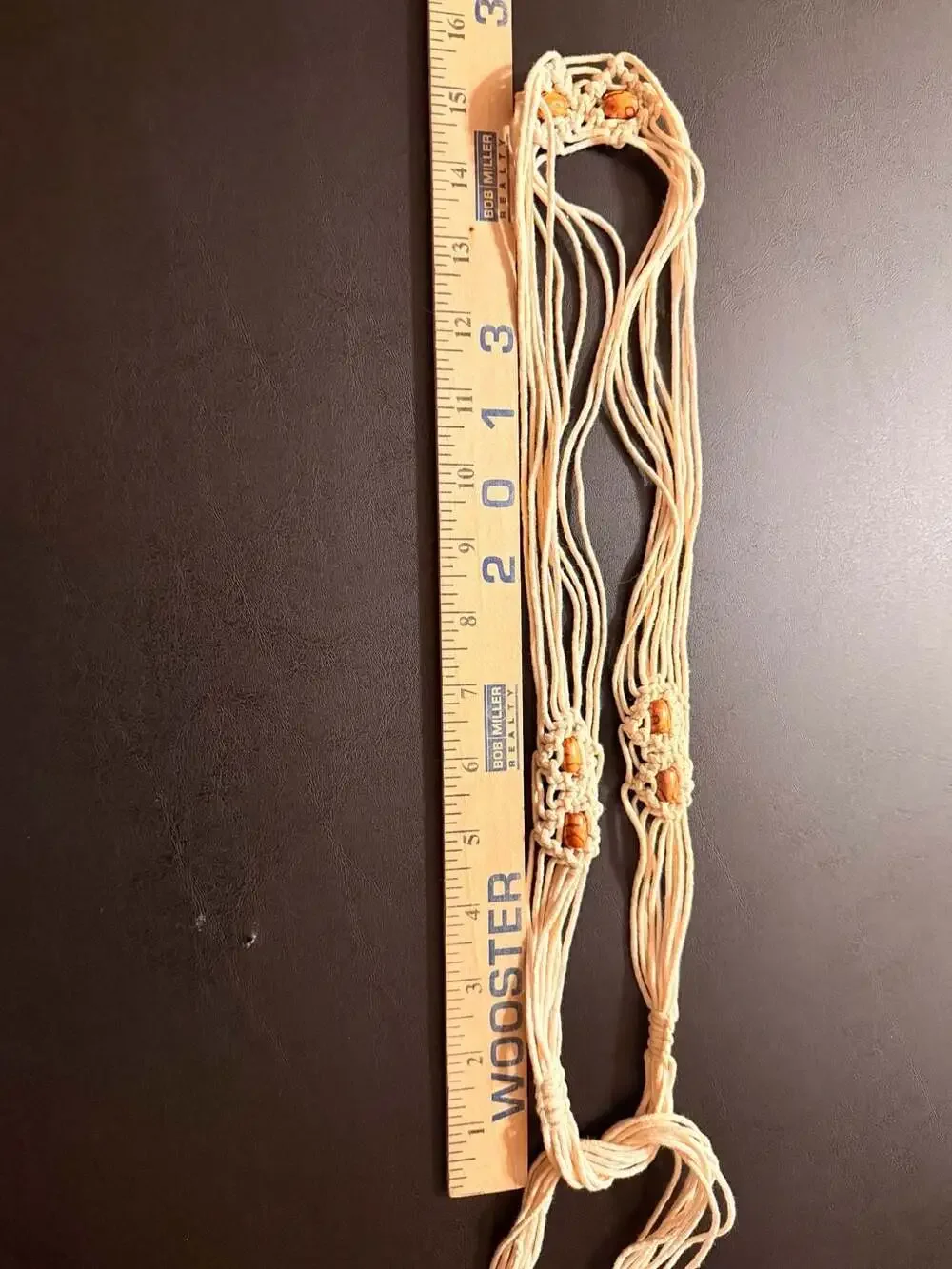 Bohemian Macrame Belt with Wooden Beads